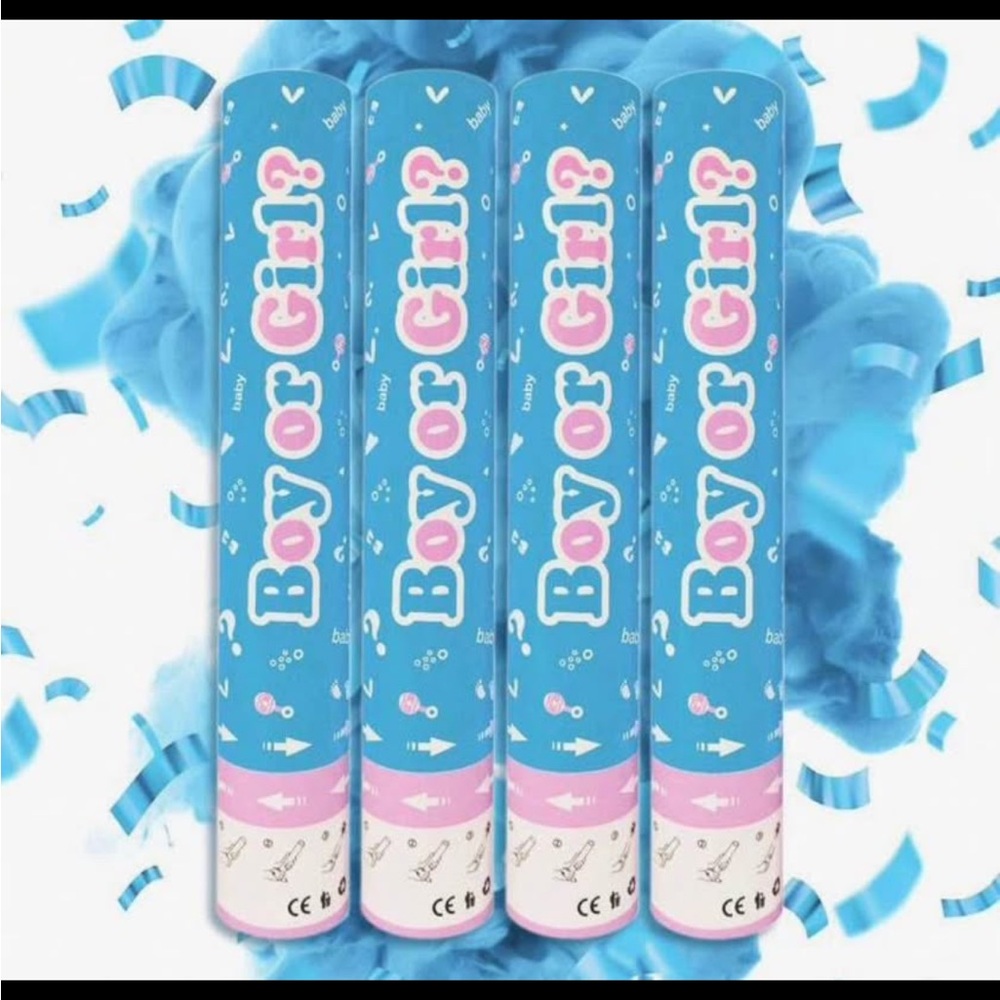 Gender Reveal Party Confetti Cannons - Blue and Pink